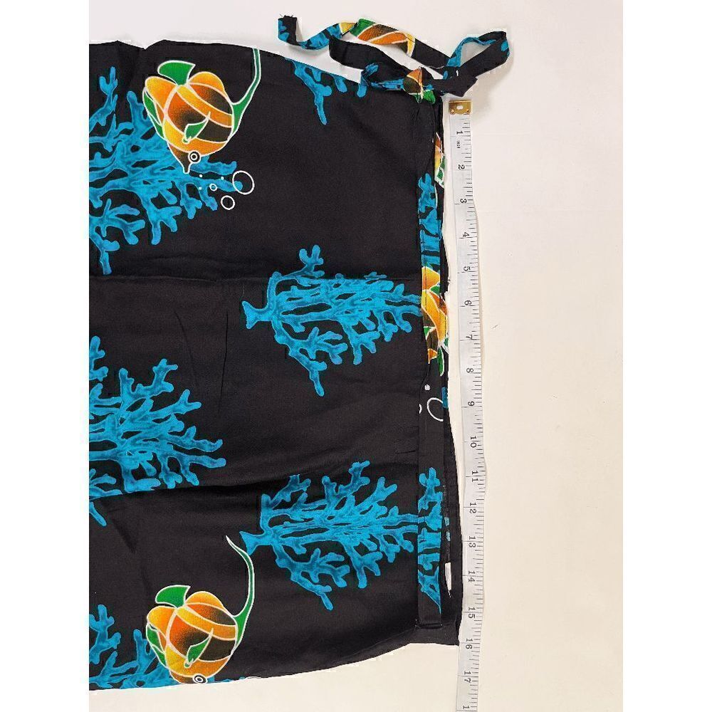 Women's High-rise wrap Lightweight Summer Maxi Skirt Black Size 16 100% Rayon - Picture 9 of 10
